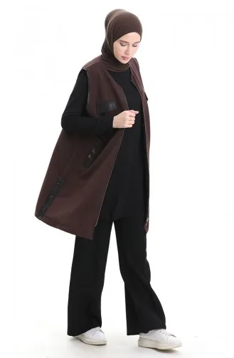 Leder Kombiweste 994763-05 Braun 994763-05
