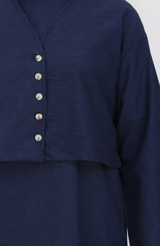 سترة وصدرية بدلة من قطعتين 2155-01 أزرق داكن 2155-01