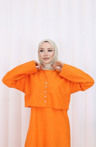 Veste Gilet Costume Deux Pièces 2155-04 Orange 2155-04