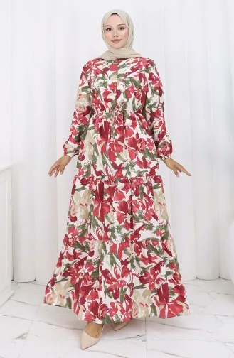 Modal Kumaş Beli Bağcıklı Elbise 0163-04 Haki Yeşil