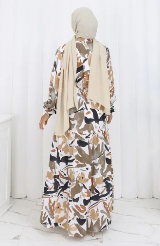 Modal Fabric Tied Waist Dress 0165-04 Mink Black 0165-04