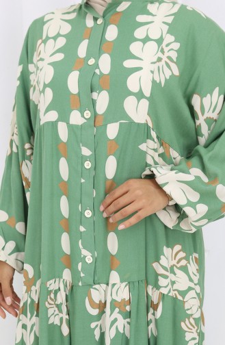 Robe Demi-boutonnée En Viscose 2156-01 Kaki 2156-01
