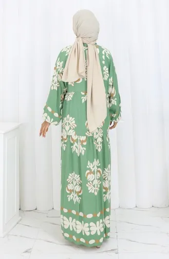 Viskose Stoff Halbknopf Kleid 2156-01 Khaki 2156-01