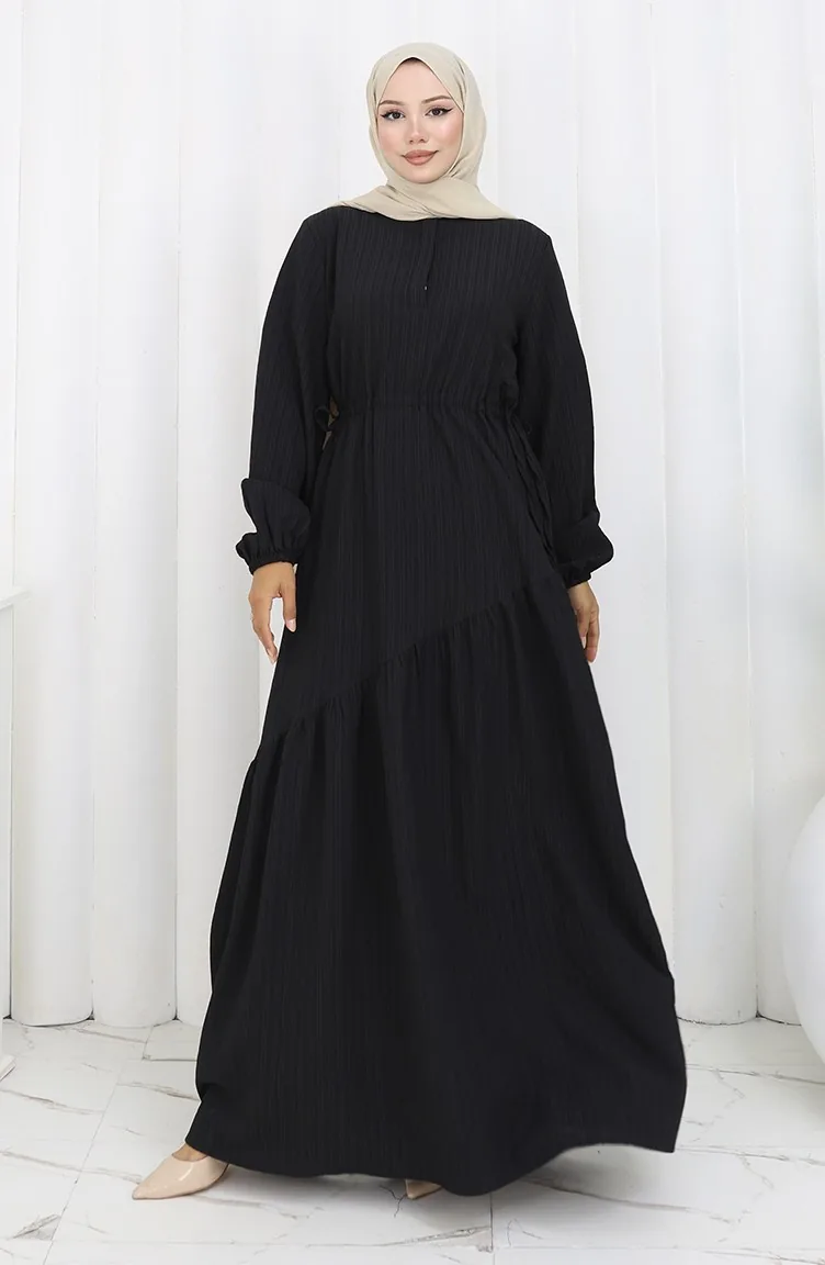 Robe Jupe Plissée 2157-01 Noir 2157-01