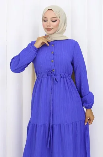 Robe à Manches élastiquées Et Taille Nouée 2158-01 Saks 2158-01