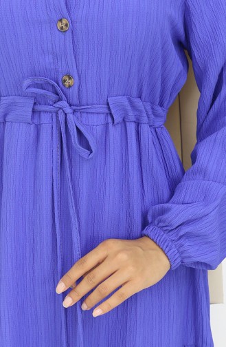 Kleid Mit Elastischen Ärmeln Und Gebundener Taille 2158-01 Saks 2158-01