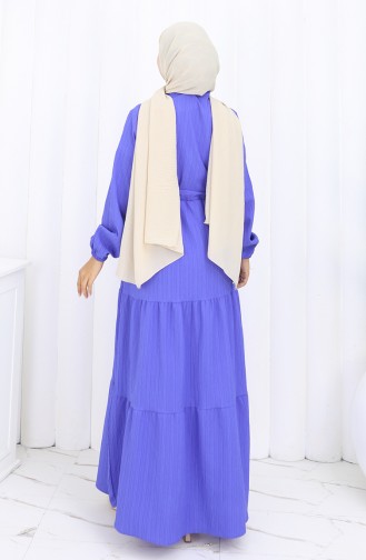 Kleid Mit Elastischen Ärmeln Und Gebundener Taille 2158-01 Saks 2158-01