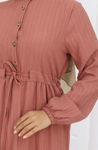 Robe à Manches élastiquées Et Taille Nouée 2158-05 Onion Skin 2158-05