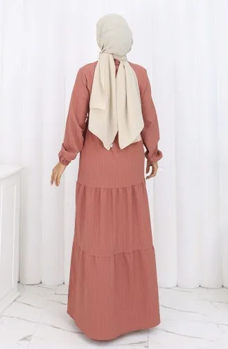 Robe à Manches élastiquées Et Taille Nouée 2158-05 Onion Skin 2158-05