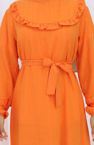 Robe à Volants Et Ceinture 2159-04 Orange 2159-04