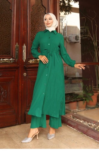 Costume Long Fendu Vert 756