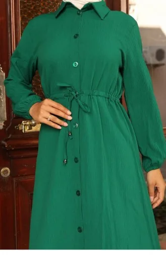 Yırtmaç Detaylı Uzun Takım Yeşil