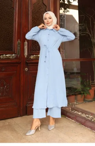 Combinaison Longue Fendue Bleu Bébé 759