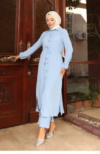 Combinaison Longue Fendue Bleu Bébé 759