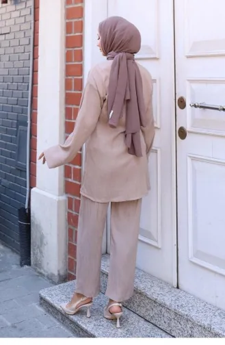 Ensemble Kimono Avec Détail Cravate En Vison 767