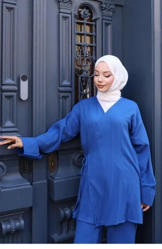 Indigo Kimonoset Met Strikdetail 768