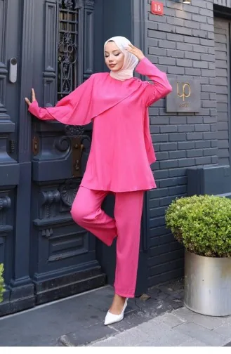 Cape Détaillée Costume Fuchsia 770