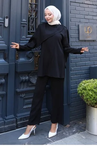 Cape Gedetailleerd Pak Zwart 771