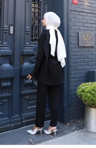 Cape Gedetailleerd Pak Zwart 771