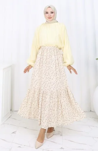 Jupe Taille élastique 0144-04 Crème 0144-04