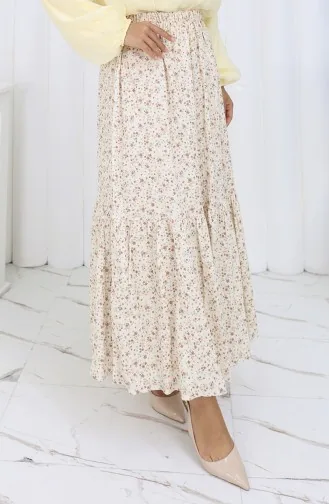 Jupe Taille élastique 0144-04 Crème 0144-04