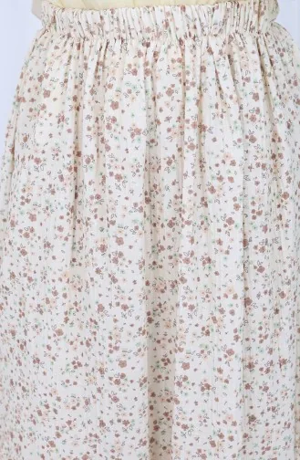 Jupe Taille élastique 0144-04 Crème 0144-04