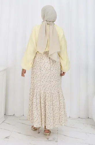 Jupe Taille élastique 0144-04 Crème 0144-04