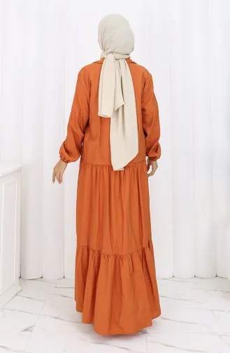 بدلة مكونة من قطعتين بأكمام مرنة وسحاب 0129-22 تان 0129-22