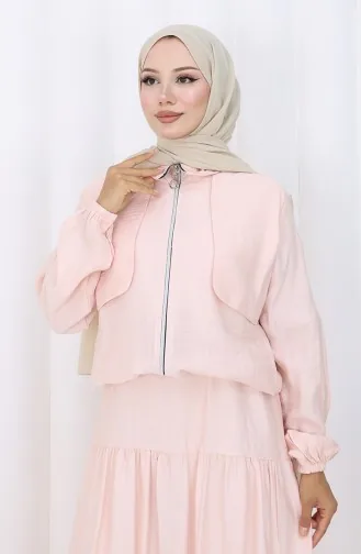 Zweiteiliger Anzug Mit Elastischen Ärmeln Und Reißverschluss 0129-24 Staubrosa 0129-24