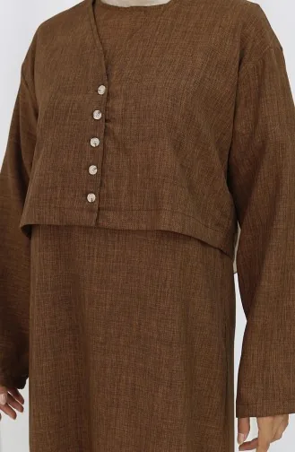 Ceket Jile İkili Takım 2155-08 Kahverengi