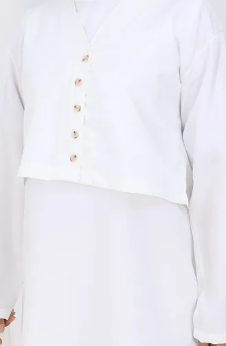 سترة وصدرية بدلة من قطعتين 2155-09 أبيض 2155-09