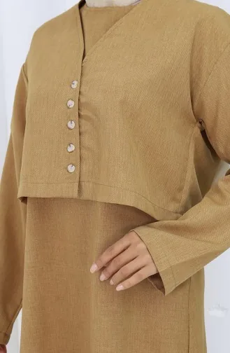 سترة صدرية بدلة من قطعتين 2155-10 حليب قهوة 2155-10