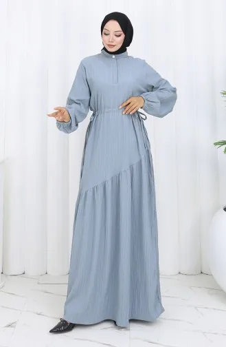 فستان تنورة مطوية 2157-05 رمادي 2157-05