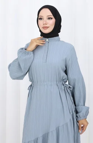 فستان تنورة مطوية 2157-05 رمادي 2157-05