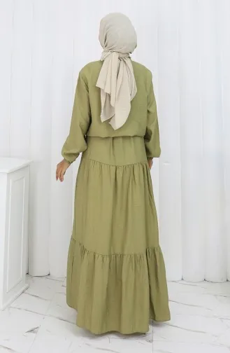 Combinaison Deux Pièces Zippée à Manches élastiques 0129-20 Vert Henné 0129-20