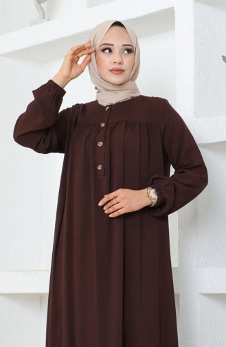 Halfgeknoopte Viscosejurk 7103-09 Bruin 7103-09