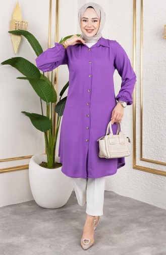 Viscose Tuniek Met Elastische Mouwen 0171-02 Lila 0171-02