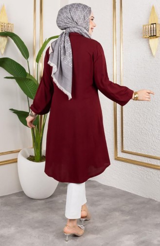 Viskose Tunika Mit Elastischen Ärmeln 0171-06 Weinrot 0171-06