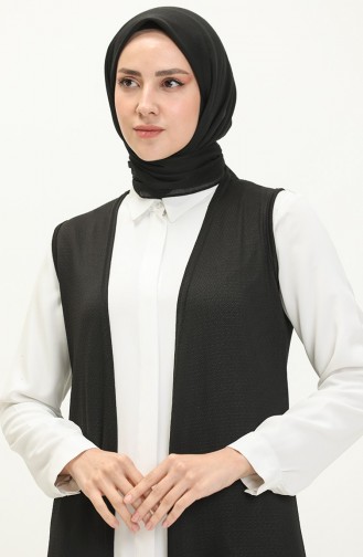 Effen Lang Vest 8590-01 Zwart 8590-01
