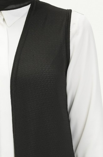 Effen Lang Vest 8590-01 Zwart 8590-01