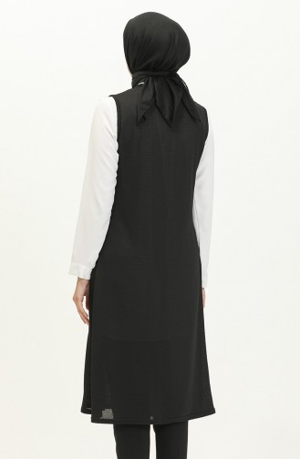 Effen Lang Vest 8590-01 Zwart 8590-01