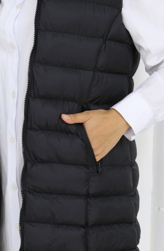 Pufferweste Mit Kapuze Und Reißverschluss 0169A-02 Schwarz 0169A-02