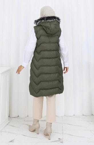Gewatteerd Vest Met Capuchon En Rits 0180-01 Khaki 0180-01