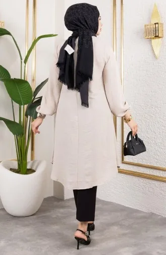 Knoop Gedetailleerde Aerobin Tuniek 0175-15 Beige 0175-15