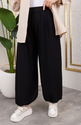Elastic Waist Shalwar Trousers 0001-01 Black 0001-01