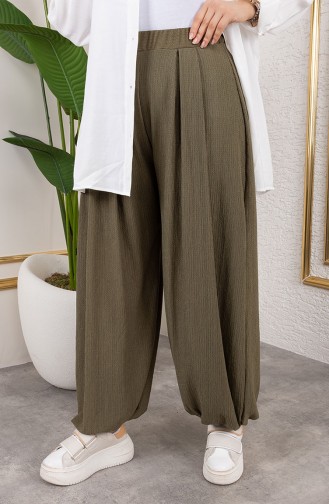 Elastic Waist Shalwar Trousers 0001-08 Khaki 0001-08