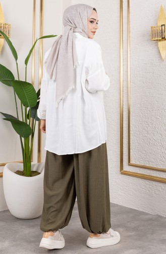 Elastic Waist Shalwar Trousers 0001-08 Khaki 0001-08