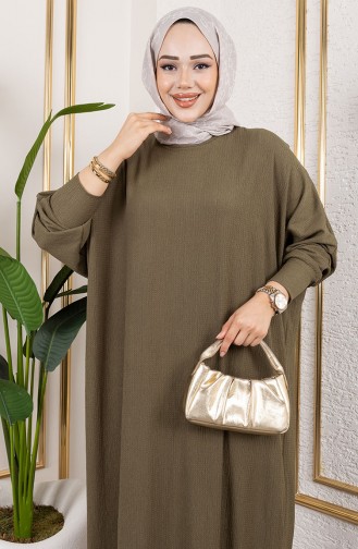 Robe En Crêpe à Manches Chauve-souris 2000-01 Kaki 2000-01