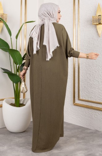 Robe En Crêpe à Manches Chauve-souris 2000-01 Kaki 2000-01