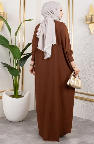 Batwing Sleeve Crepe Dress 2000-03 Brown 2000-03